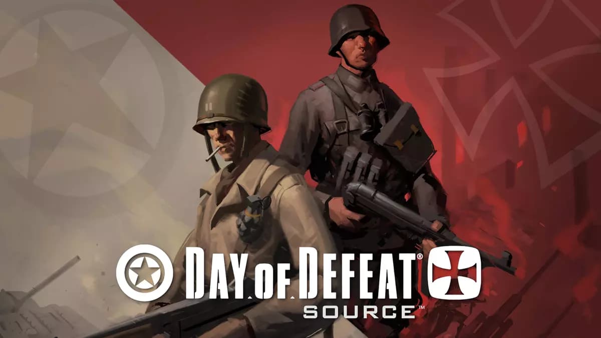 Soldados de combate de distintos bandos, Day of Defeat: Source, un juego de disparos de la Segunda Guerra Mundial
