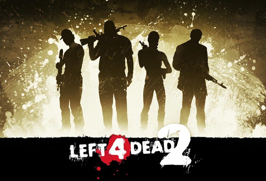 Supervivientes armados de la entrega Left 4 Dead, un juego cooperativo de zombies y de disparos en primera persona